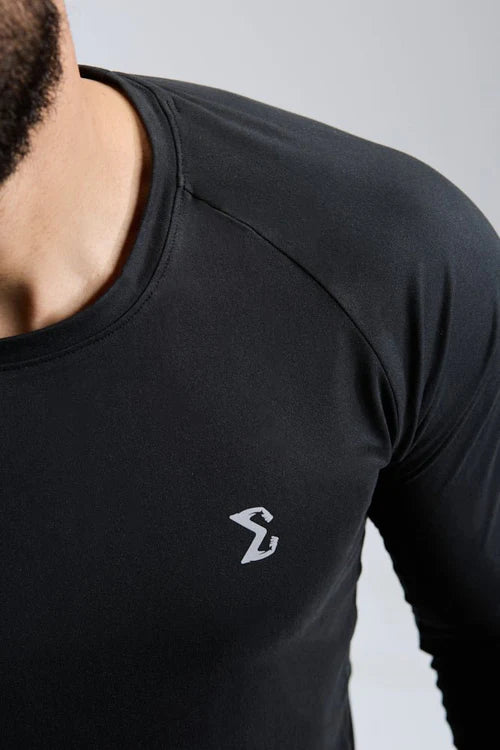 Men's Black Long-Sleeve Performance Shirt