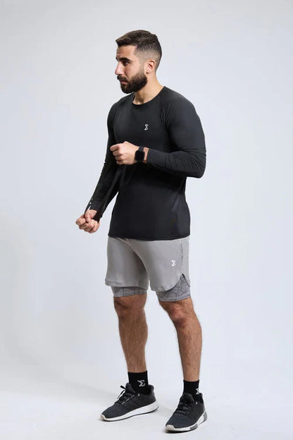 Men's Black Long-Sleeve Performance Shirt